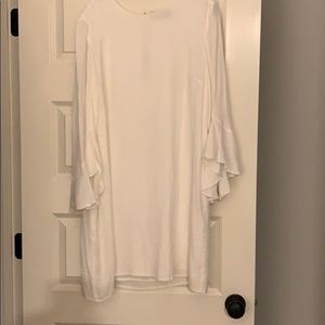 White bell sleeve dress